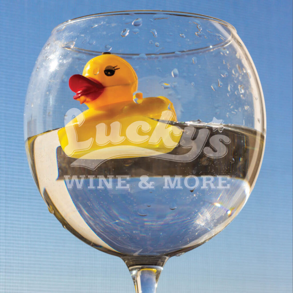 graphic design for lucky's wine and more