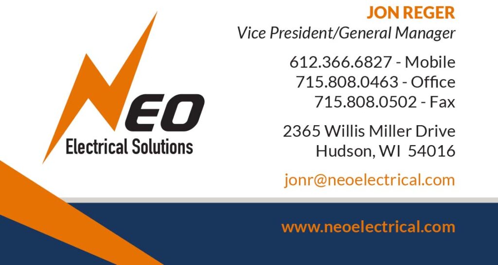 neo electrical custom business card design