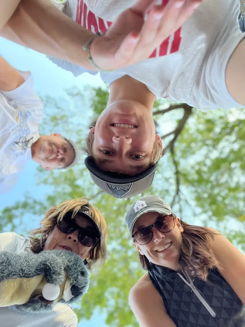 Shelly golfing with family